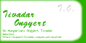 tivadar ongyert business card